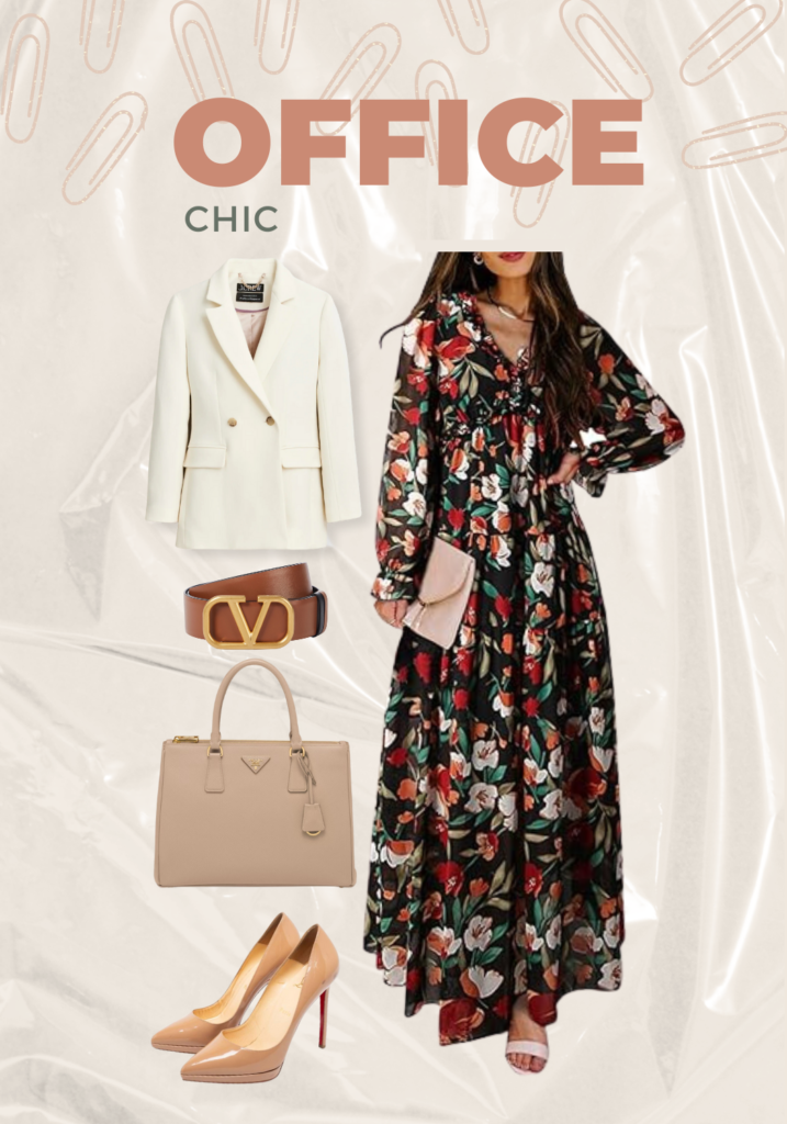 office chic maxi dress for fall